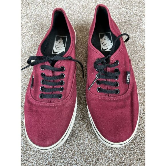 VANS Unisex Skate Sneakers Burgundy/Black Lace Up Low Top Men's 5.5‎ Women's 7 - Picture 2 of 6